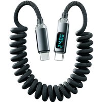 Phone Charging Dual PD Cable Spring 240W Fast Charger Line Mobile Phone usb-c Digital Braid Wire for iPhone 15-17 Xiaomi HUAWEI