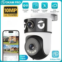 OKAM PRO APP Dual-Lens Camera 5G Wi-Fi IP Camera HD 10MP PTZ Color Night Vision Two-Way Intercom Motion Tracking AI Smart Camera