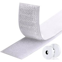 1/3/5M Strong Self Adhesive Fastener Hook and Loop Strips with Glue Double-Side Mounting Tapes for DIY Craft 20-50mm White
