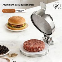 Hand Press Household Small Hamburger Meat Patty Device, Aluminum Alloy Thickness Adjustable Meat Pressing Mold