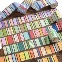 1Roll Die Cut Washi Tape, Synthetic Paper Geometric Pattern Tape for Diary Scrapbooking Decoration