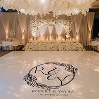 Personalized Initial Design Wedding Party Dance Floor sticker Custom Name And Sticker Decor Removable Vinyl Poster BE027