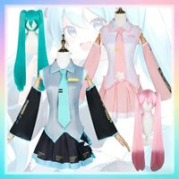 Costume de cosplay Miku, perruque verte à queue de cheval, uniforme de chanteuse virtuelle d'anime, tenue de jeu de rôle pour fille, déguisement de fête, Comic Con, hauts, jupe, accessoires