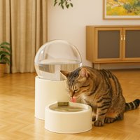 Large Capacity Automatic Pet Feeder Neck Protection Plastic Pet Food Bowl Leakproof Visual Window Dog Water Dispenser