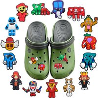 New 1-15pcs Cartoon Game PVC Shoe Charms Accessories DIY Brainrot Series Detachable Sandal Wristbands Decorations Party Gifts