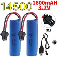 SM-2P for JJRC C2 D828 RC Car Parts 14500 3.7v 1600mah Lipo Battery with USB For RC Stunt Dump Car Battery Toys Accessories