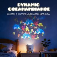 LED Projection Light Ocean Patterns Dynamic Projector USB Rechargeable Night Lamp Adjustable Light Decor for Bedroom Kids Gift