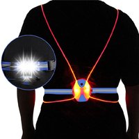 AliExpress A88M Night Running Light Reflective Vest LED Chest Lamp USB Charge Camping Fishing Cycling Vest Light(Navy Blue)