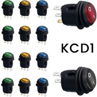 20MM Push Button ON OFF 2 3Pin KCD1 Round Mini Power Rocker Switch with Light