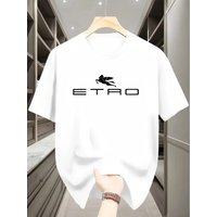 Crew Neck Short Sleeve T-Shirt With Winged Horse Graphic Stylish Minimalist Design Soft Fabric Casual Daily Wear Trendy Tee