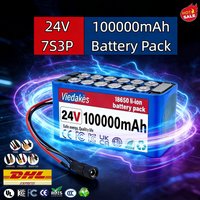 🔥24V 100Ah Lifepo4 24v batteries VIEDAKES Brand New 7S3P 18650 Battery Pack Power Bank Deep Cycle For Golf Cart