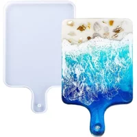 Resin silicone tray molds, epoxy resin casting molds, DIY resin large tableware rectangular template for home decoration