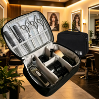Hair Clipper Storage Bag 1Pcs Multi-Compartment, Oxford Haircut Tool Organizer Shockproof, Portable Carry Case for Salon Travel