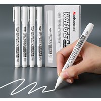 1.0mm 1/5Pcs White Marker Pen Graffiti Gel Pencil Waterproof Oily Pen Permanent Tire Painting Graffiti Gel Pen Notebook Drawing