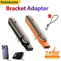 3/2/1PCS Type C Phone Charging Bracket Adapter 240W Fast Charging OTG Type-C Male to USB-C Female Converter With foldable Holder