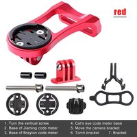 Bicycle Computer Mount for Garmin Bryton CATEYE | Metal Handlebar Bracket with Light & Camera Holder