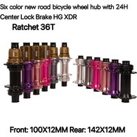 AliExpress NONE New Six Colors Road Bike Hub 24Hole J-bend Spoke Center Lock Brake HG/XDR Hub Body Bearing 36T Ratchet For Gravel ROAD Bike