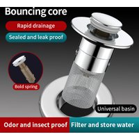 Press type washbasin leak plug filter screen bounce core washbasin sink drain anti hair clogging universal