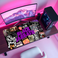 Heavy Black Mouse Pad Metal Non-slip Lockedge Office Student Gaming Thickened Hard Large Rock S-Sabbath Writing Cushion MousePad