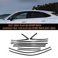 For Audi Q3 2019-2024 Q3 sport back steel Chrome black Carbon Exterior Window Molding Strip Sill side Cover Trim 10pcs Car