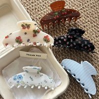 1PC Versatile and simple "Ins Cherry" diamond-studded large-sized clasp trendy light and fresh printed shark-shaped clasp