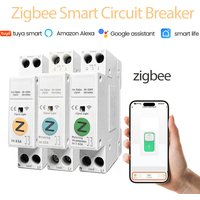 1P+N Tuya Zigbee Smart Circuit Breaker Voltage Current Protection Relay Switch Voice Control Remote Energy Monitoring Smart Life
