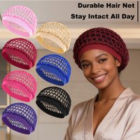 Women's Elastic Breathable Mesh Cap Soft Reusable Hair Protection Sleep Accessory Christmas Decor Gift Idea
