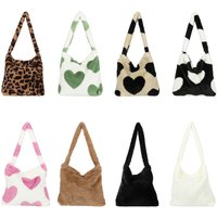 Women Girls Fluffy Shoulder Bag Top-handle Bag Female Autumn Winter Handbag Plush Tote Fashion Shopping Bag