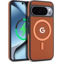 High End Carbon Fiber Texture Leather Magnetic Phone Case For Google Pixel 10 9 Pro XL 10A 9A Wireless Charging Anti-Drop Cover
