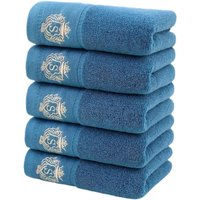 1/5/10PCS Bathroom Cotton Towel 35x75cm 70x140cm Hand Face Bath Towel Soft Gift Absorbent Sport Absorbent Towel 수건 세트 Blue White