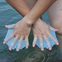 Silicone Swim Hand Fins,Webbed Gloves for Swimming Training Aquatic Fitness, Diving,Lightweight Hand Paddles for Adults and Kids
