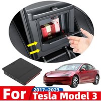 For Tesla Model 3 2017 2018 2019 2020 2021 2022 2023 Car Center Console Tidying Tray Armrest Case Hidden Storage Box Accessories