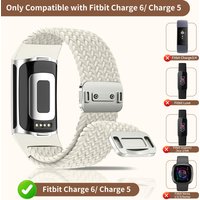 Soft Stretch Nylon Magnetic Woven Sport Breathable Bracelet Band for Fitbit Charge 6 5