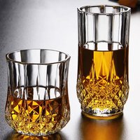 2pcs Bubble Tea Cup Diamond-patterned Water Cups Beer Mugs Glasses Cups Juice Cups Milk Tea Cups White Spirit Cups Whisky Glass
