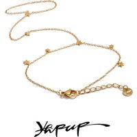 Yhpup Star Dangle Hand Accessories Wrist with Finger Stainless Steel Stylish Bracelet for Women Gold Platinum PVD Plated Jewelry