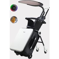 Travel in Style with Large Suitcases Featuring Child Seat Design and Spinner Wheels, 20 inch Expandable Rolling Luggage