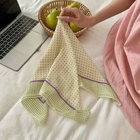Women's Scarf Korean-style Small Square Scarves Fresh And Simple Purple Color Floral Floral Style Retro And Artistic Headscarves