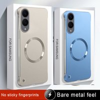 Thin Metal Paint PC For Magsafe Magnetic Case Samsung S25 Edge S24 S23 S25 S26 Ultra S22 S26 Plus A56 Borderless Cooling Cover
