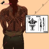Game LoL Arcane 2 Vi Cosplay Costume Dorsal Tattoo Sticker 47-53CM Waterproof Tatoos Arcane VI Role-playing Decals Accessory
