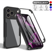 Case For iPhone 17 16 15 14 13 12 11 Pro Max Plus 360 Double Side Shockproof Built in Screen Protector For iPhone 17e 16e Cover