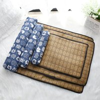 1PC Cat Natural Cooling Mat Summer Pet Self Cooling Pad Cat Bed Mat for Dogs Indoor Rattan Weave Mat Sleeping Cat Bed