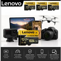 Lenovo Micro SD Card A2 U3 Memory Card 1TB Class 10 High Speed Cartao De Memoria 128GB 256GB 512GB TF Flash Card For Camera