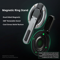 Magnetic Double-Sided Phone Holder Rotating Desktop Stand for iPhone 17 16 15 MagSafe Metal Finger Ring Grip Bracket Support