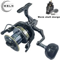 16000 Large Worm Shaft Fishing Reel Aluminum Alloy Body Handle Spinning Reel 4.1:1 Gear Ratio Saltwater Trolling Jigging Reel