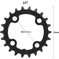 2021ER Top-quality Ring Single Tooth Wide 64BCD Chain Chainring Narrow 22T 24T Bike MTB Accessories Bicycle Bike MTB Replacement