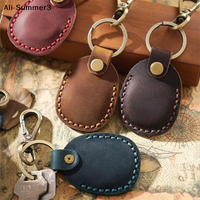 【Vx3】Keyring For Protective Case Retro High Quality Leather Keychain For Anti-lost Tracker Locator Device Accessories
