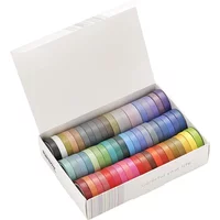 60 Pcs/Set Basic Solid Color Washi Tape Rainbow Masking Tape Diary Scrapbook Decorative Adhesive Tape Sticker Gift Stationery