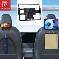 Oatsbasf Car Seat Back Tablet Holder with Hooks for Tesla Model 3/Y/3 Highland Car Phone Bracket for 4.7-13" iPhone Samsung iPad