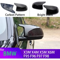 Carbon Look Schwarz Rückspiegel Abdeckkappen für BMW X3M F97 X4M F98 2019-2023 X5M F95 X6M F96 2020-2023