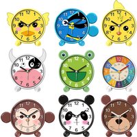 Cute Children's Educational Alarm Clock Bedroom Desktop Early Education Small Animal Round Mute For Boy Girls Home Decoration
